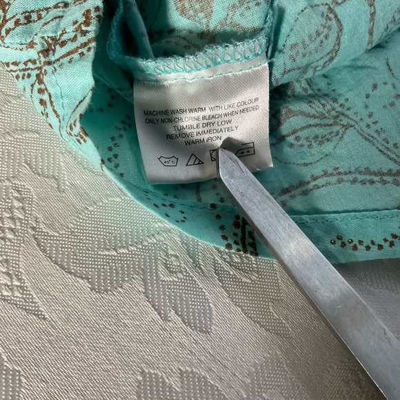 Wrangler Women Size Large Light Green Floral Studded Snap Western Shirt Blouse - Picture 11 of 12